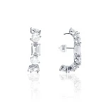 Серебряные серьги-скобы A LA RUSSE с фианитами