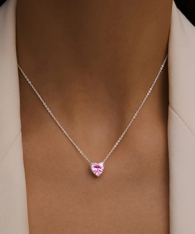 Серебряное колье SWEETHEART с сердцем