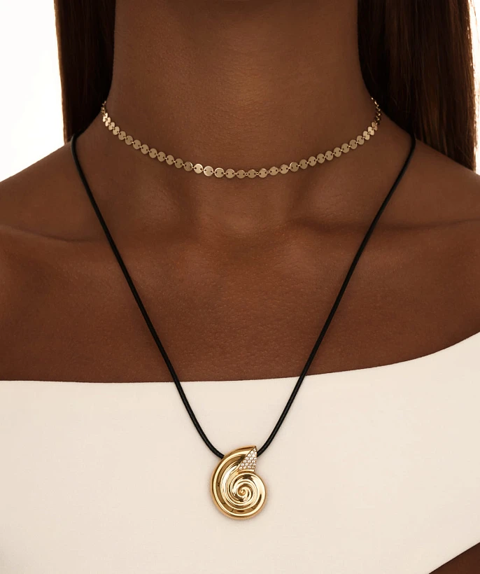 Позолоченное колье-чокер из серебра с монетками