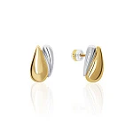 Серебряные серьги-капли биколор