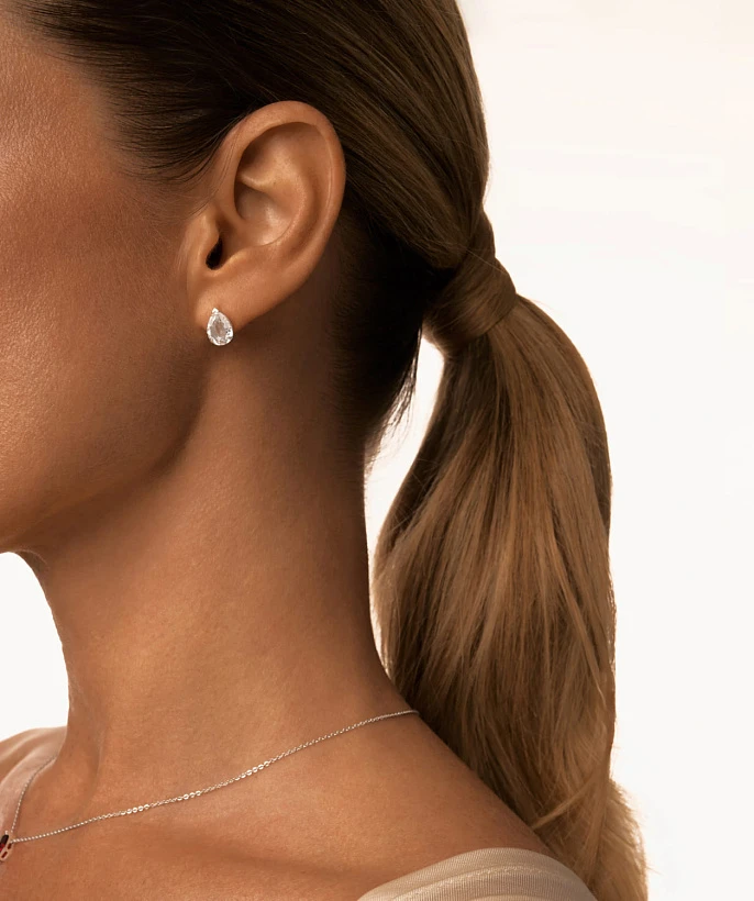 Серебряный кафф ЭРОС с горным хрусталем