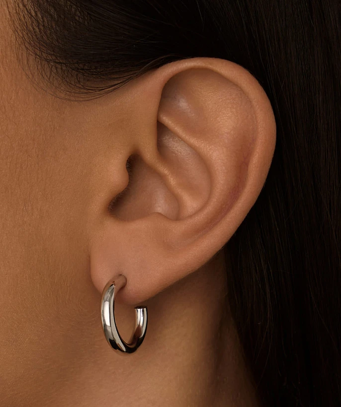 Классические серьги-кольца из серебра MIESTILO 