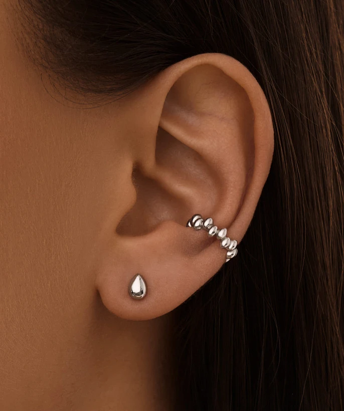 Серебряные пусеты в форме капель MIESTILO