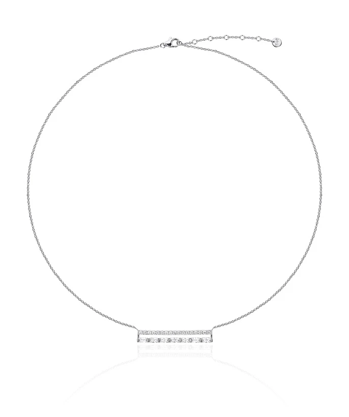 Серебряное колье Baguette с фианитами