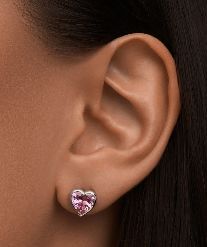 Серебряные серьги-пусеты SWEETHEART с сердцем