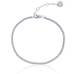 Теннисный серебряный браслет с фианитами