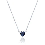 Серебряная подвеска с синим фианитом в огранке сердце MIESTILO