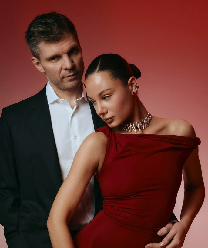 Серебряное колье EROS с натуральным гранатом