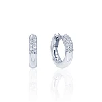 Серебряные серьги - кольца 15 мм  "Naomi" с фианитами