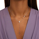 Серебряное колье-галстук  со звездами MIESTILO