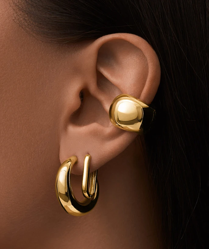 Базовые позолоченные серьги из серебра