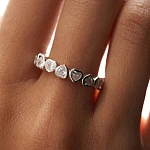 Кольцо Angel из серебра с фианитами огранки сердца