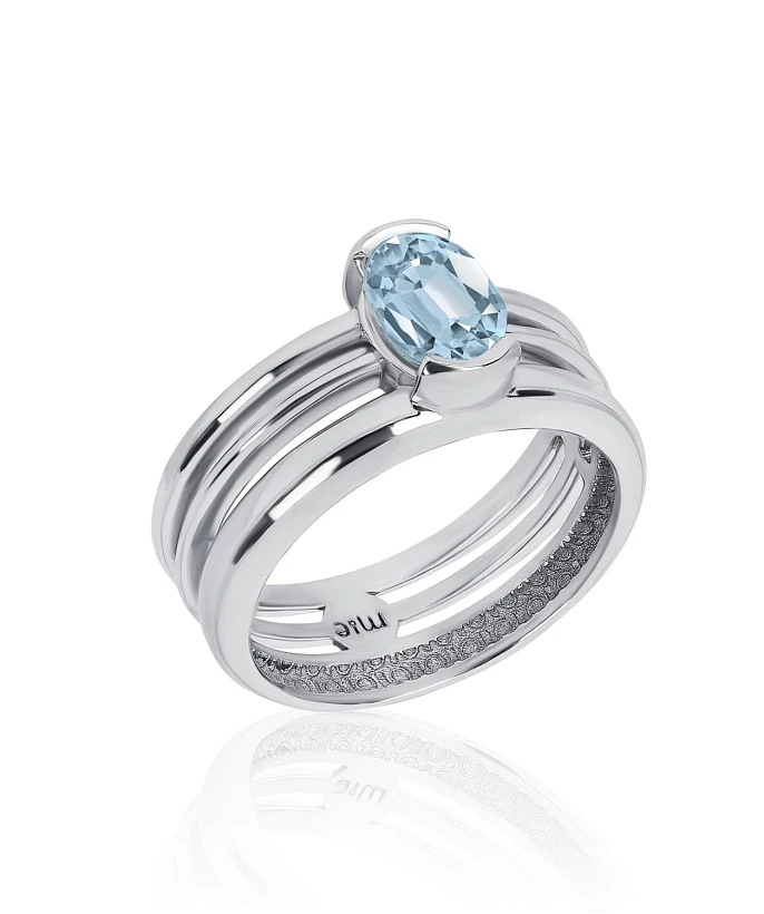 Серебряное кольцо PURITY с топазом Sky