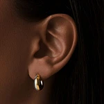 Дутые серебряные серьги - кольца биколор "Gizele"