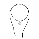 Колье LOVE LETTER на шнурке с подвеской "E" из серебра