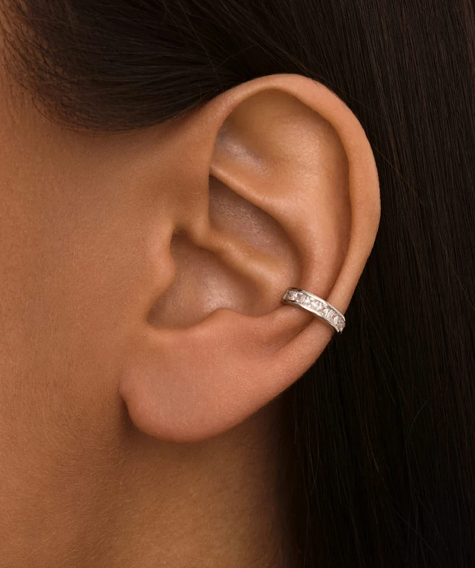 Серьга кафф серебро 925 моносерьга серебряная одиночная MIESTILO