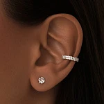 Серебряные серьги-гвоздики с фианитами 5 мм.