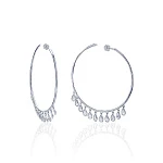 Серьги-кольца из серебра с фианитами