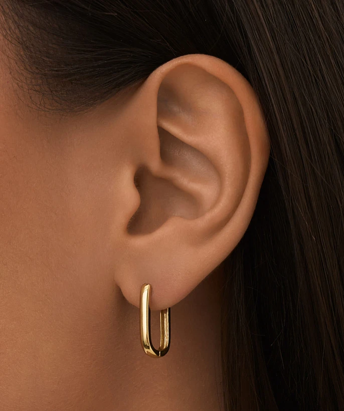 Базовые позолоченные серьги из серебра