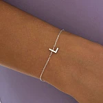 Серебряный браслет с буквой L MIESTILO