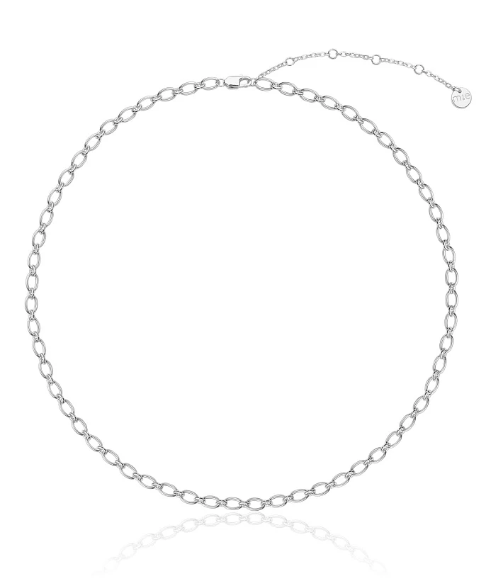 Серебряное колье-цепь в плетении ролло