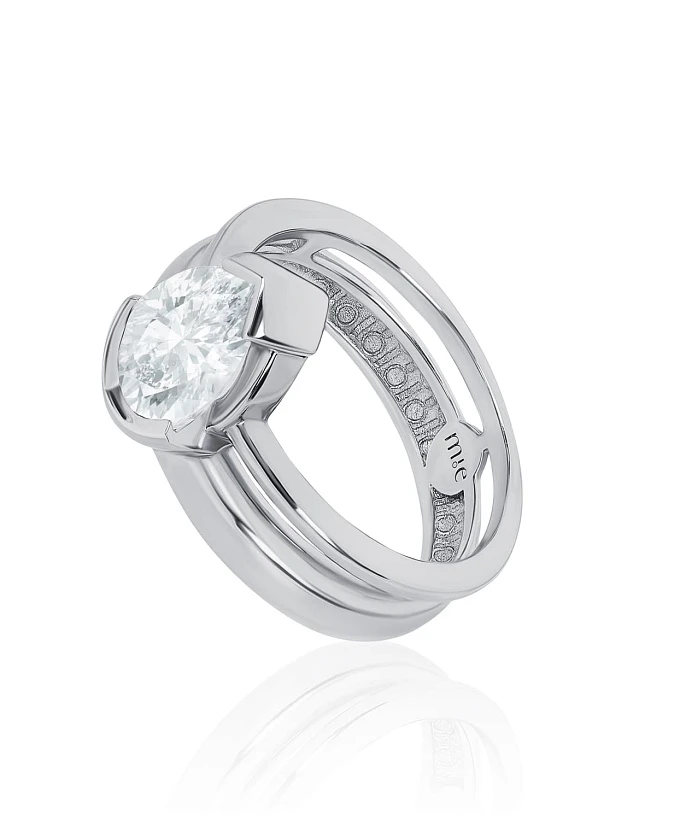 Серебряное кольцо PURITY с белым топазом