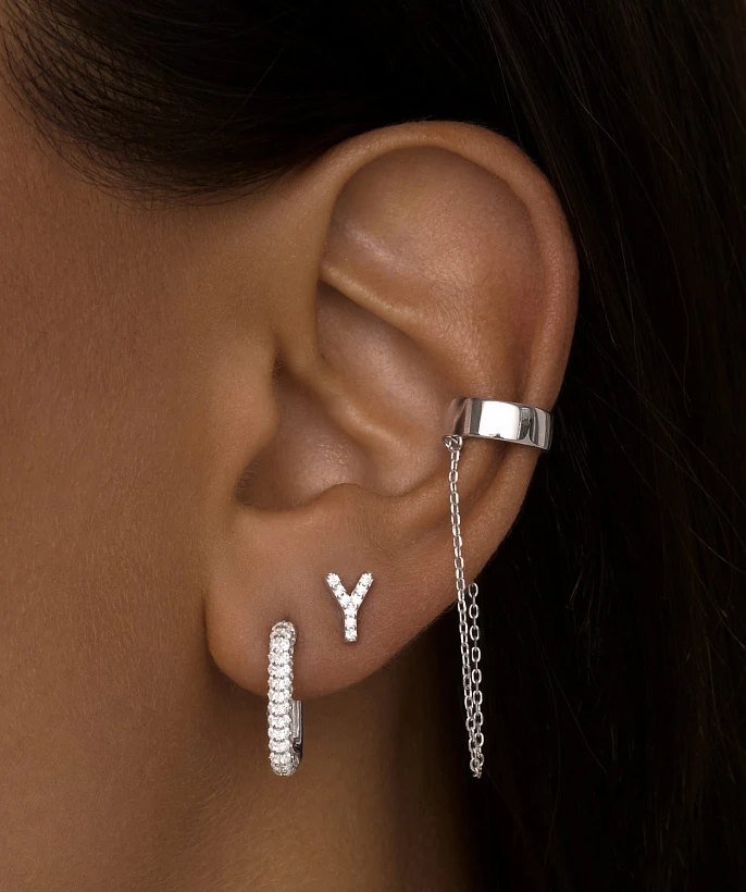 Серебряные серьги с фианитами MIESTILO