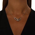 Колье из серебра с пересекающимися овалами и фианитами