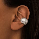 Серебряный широкий кафф с белыми камнями