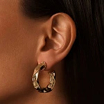 Крупные серьги-кольца PENELOPE из серебра в покрытии желтое золото