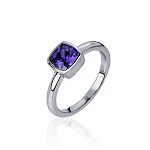 Серебряное кольцо с фианитом в глухой закрепке MIESTILO