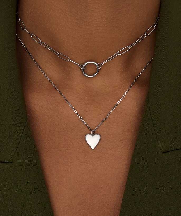 Серебряная подвеска сердце MIESTILO 
