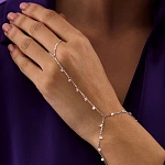 Серебряный слейв-браслет с фианитами "Невесомость"