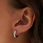 Серебряные серьги - кольца 15 мм  "Naomi" с фианитами