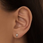 Серебряные серьги-пусеты сердца MIESTILO 