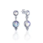 Серебряные серьги-подвесы с лунными камнями MIESTILO