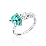 Серебряное разомкнутое кольцо FREEDOM с фианитами