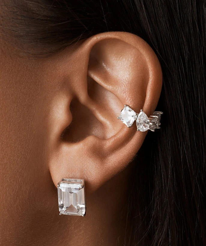 Серебряный кафф A LA RUSSE с россыпью фианитов