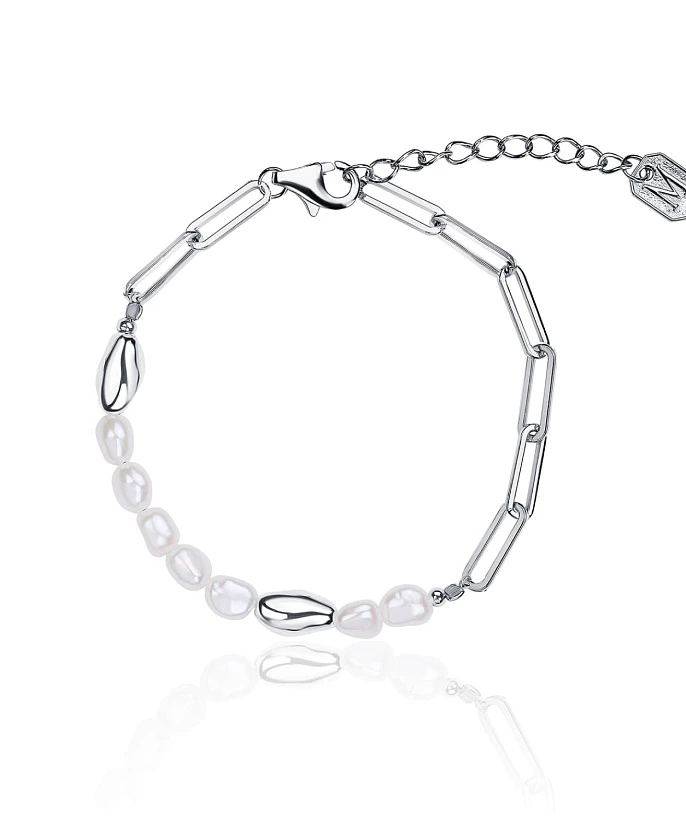 Серебряный браслет из натурального жемчуга MIESTILO