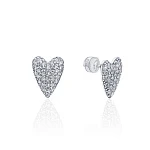 Серебряные серьги сердце с фианитами MIESTILO 