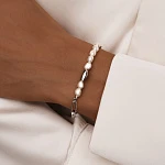 Серебряный браслет из натурального жемчуга MIESTILO