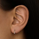 Серебряная моносерьга кликер с фианитом MIESTILO 