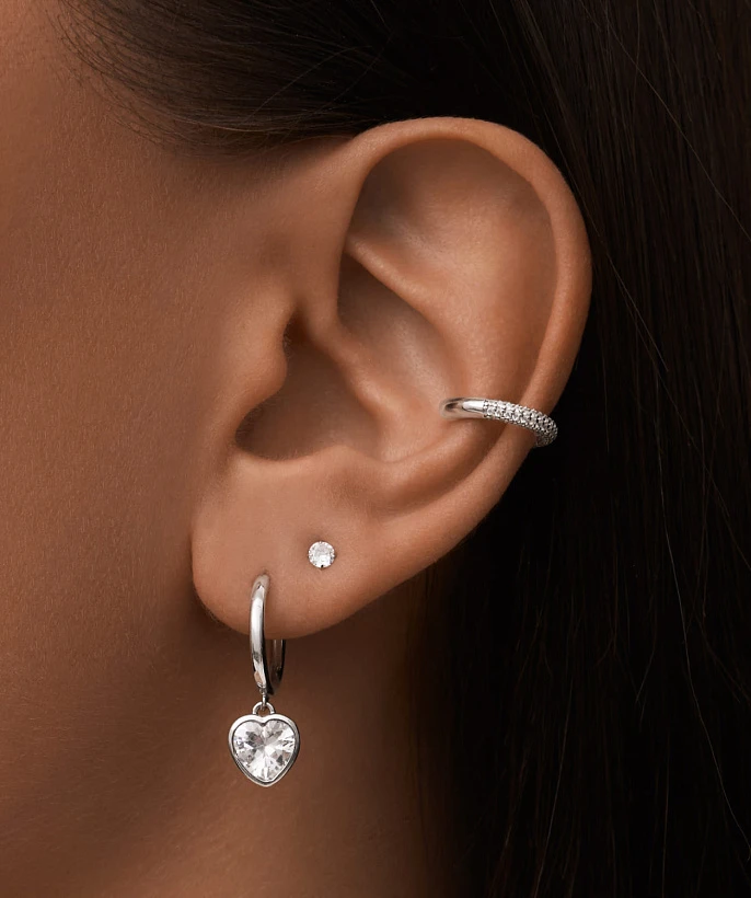 Серебряные серьги с фианитами Angel