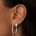 Серебряные двусторонние серьги с фианитами