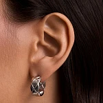 Фактурные серьги из серебра