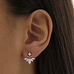 Серебряные серьги-трансформеры с фианитами MIESTILO