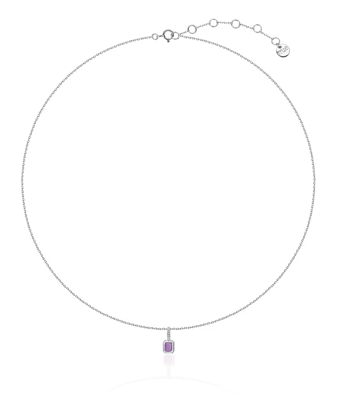 Серебряное колье с аметистом