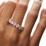 Кольцо из серебра Монро с розовыми и белыми фианитами