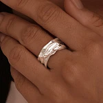 Широкое серебряное кольцо с мятым эффектом MIESTILO 