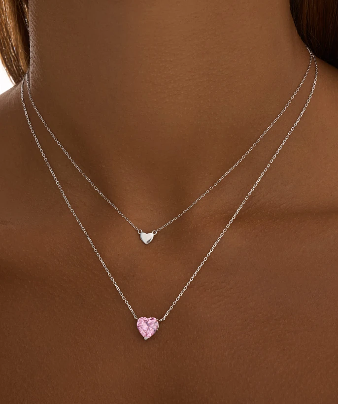 Серебряная подвеска сердце MIESTILO
